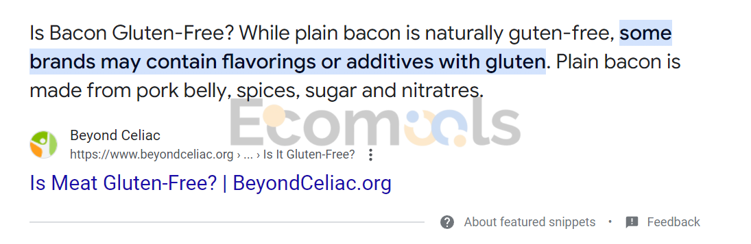 featured snippet 举例